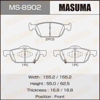 MS8902 MASUMA Комплект тормозных колодок