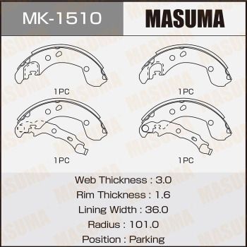MK1510 MASUMA Комплект тормозных колодок