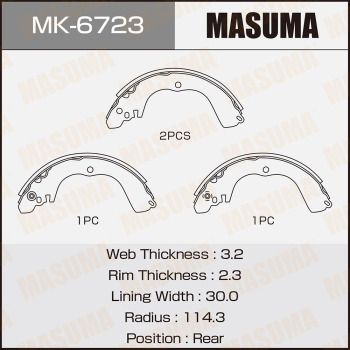 MK6723 MASUMA Комплект тормозных колодок