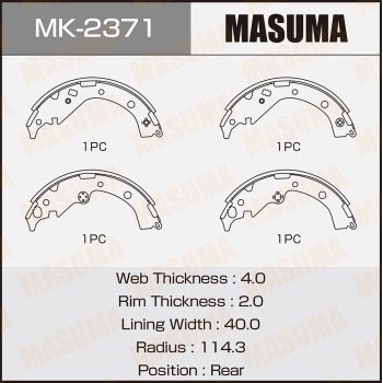 MK2371 MASUMA Комплект тормозных колодок
