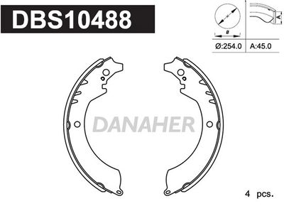 DBS10488 DANAHER Комплект тормозных колодок