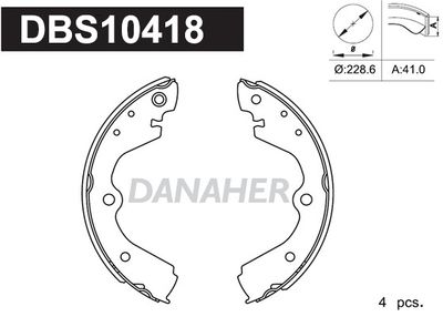 DBS10418 DANAHER Комплект тормозных колодок