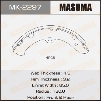 MK2297 MASUMA Комплект тормозных колодок