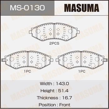 MS0130 MASUMA Комплект тормозных колодок