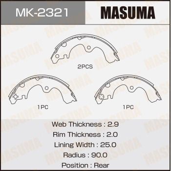 MK2321 MASUMA Комплект тормозных колодок