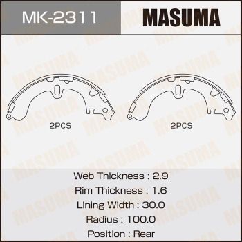 MK2311 MASUMA Комплект тормозных колодок