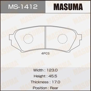 MS1412 MASUMA Комплект тормозных колодок