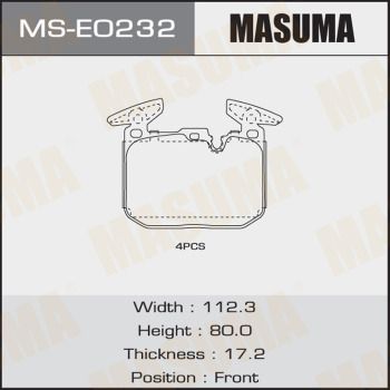 MSE0232 MASUMA Комплект тормозных колодок