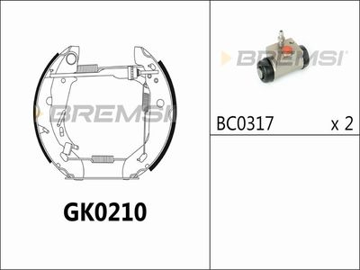 GK0210 BREMSI Комплект тормозных колодок