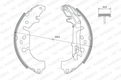 1522018 WEEN Комплект тормозных колодок
