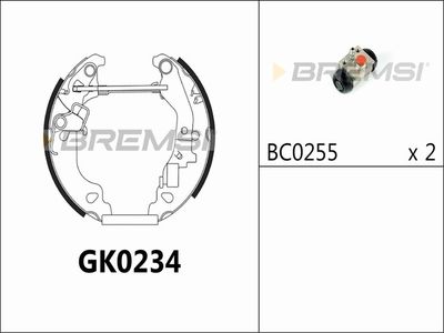 GK0234 BREMSI Комплект тормозных колодок