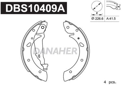 DBS10409A DANAHER Комплект тормозных колодок