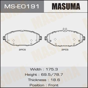 MSE0191 MASUMA Комплект тормозных колодок