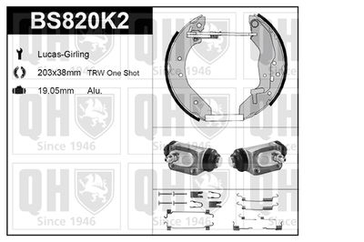 BS820K2 QUINTON HAZELL Комплект тормозных колодок