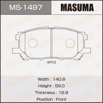 MS1497 MASUMA Комплект тормозных колодок