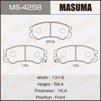 MS4258 MASUMA Комплект тормозных колодок