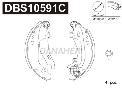 DBS10591C DANAHER Комплект тормозных колодок
