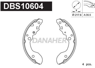 DBS10604 DANAHER Комплект тормозных колодок