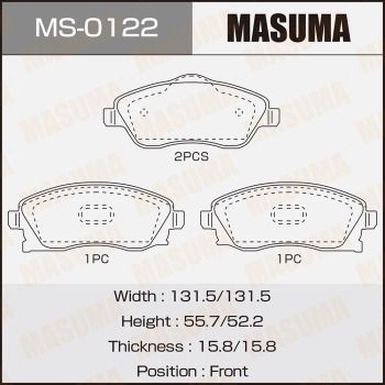 MS0122 MASUMA Комплект тормозных колодок