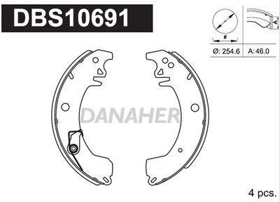 DBS10691 DANAHER Комплект тормозных колодок