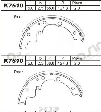 K7610 ASIMCO Комплект тормозных колодок