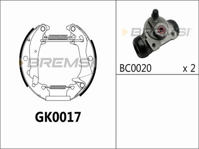 GK0017 BREMSI Комплект тормозных колодок