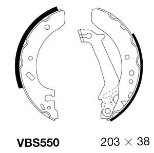 VBS550 MOTAQUIP Комплект тормозных колодок