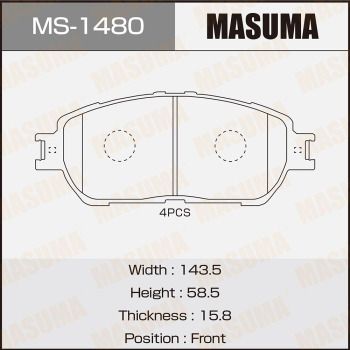 MS1480 MASUMA Комплект тормозных колодок