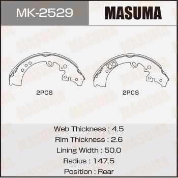 MK2529 MASUMA Комплект тормозных колодок