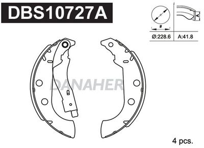 DBS10727A DANAHER Комплект тормозных колодок