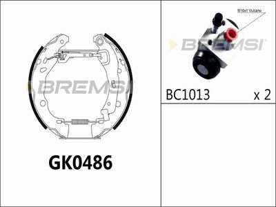 GK0486 BREMSI Комплект тормозных колодок