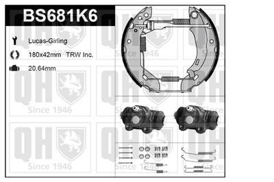 BS681K6 QUINTON HAZELL Комплект тормозных колодок