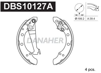 DBS10127A DANAHER Комплект тормозных колодок