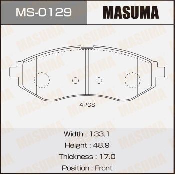MS0129 MASUMA Комплект тормозных колодок