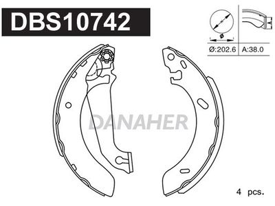 DBS10742 DANAHER Комплект тормозных колодок