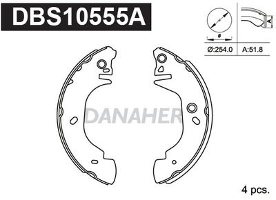 DBS10555A DANAHER Комплект тормозных колодок