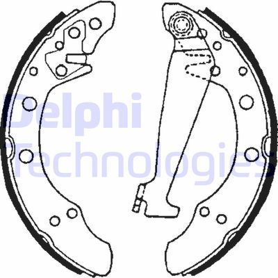LS1625 DELPHI Комплект тормозных колодок, стояночная тормозная система