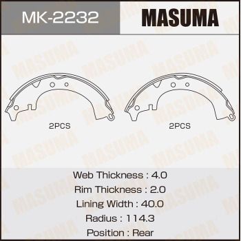 MK2232 MASUMA Комплект тормозных колодок