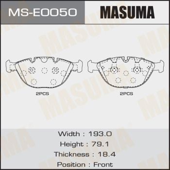 MSE0050 MASUMA Комплект тормозных колодок
