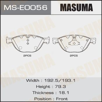 MSE0056 MASUMA Комплект тормозных колодок