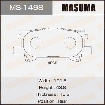 MS1498 MASUMA Комплект тормозных колодок