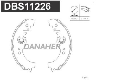 DBS11226 DANAHER Комплект тормозных колодок