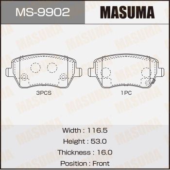 MS9902 MASUMA Комплект тормозных колодок