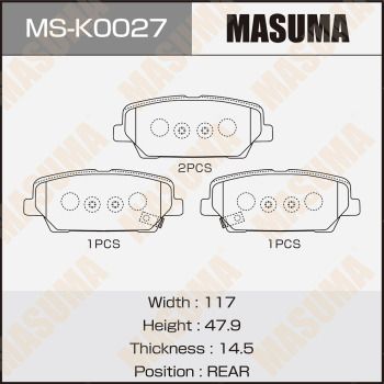 MSK0027 MASUMA Комплект тормозных колодок