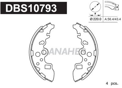 DBS10793 DANAHER Комплект тормозных колодок