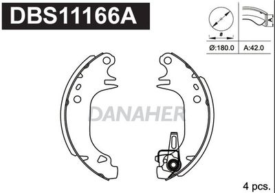 DBS11166A DANAHER Комплект тормозных колодок