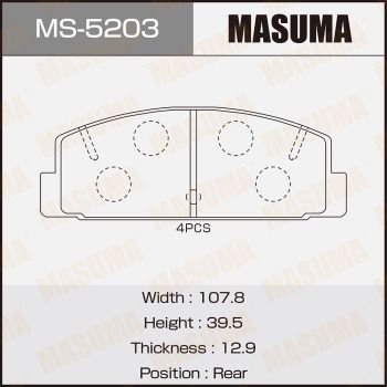 MS5203 MASUMA Комплект тормозных колодок