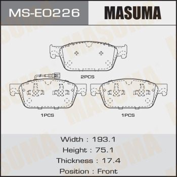 MSE0226 MASUMA Комплект тормозных колодок