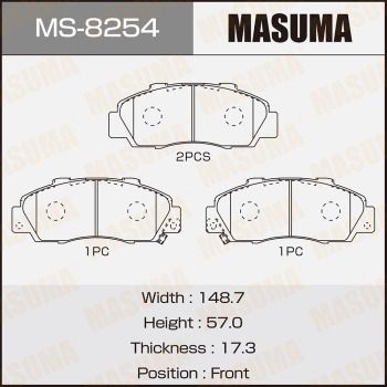 MS8254 MASUMA Комплект тормозных колодок