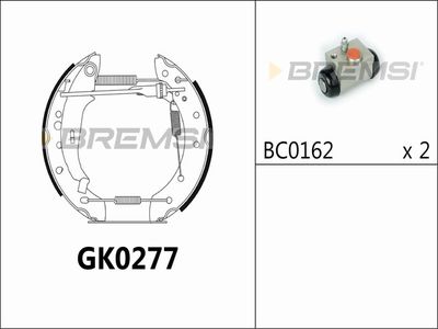 GK0277 BREMSI Комплект тормозных колодок